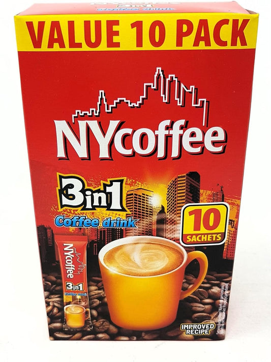 NY Coffee 3-in-1 White Coffee with Sugar 10 Pack x 10