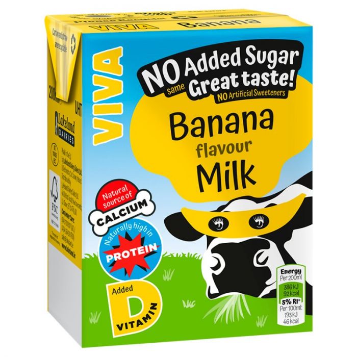 VIVA Banana Flavoured Milk Carton 200ml x 27