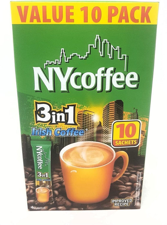 NY Coffee 3-in-1 Irish Coffee with Sugar 10 Pack x 10