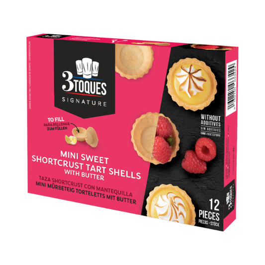 3 Toques Mini Sweet Shortcrust Tart Shells with Butter 72g x 16