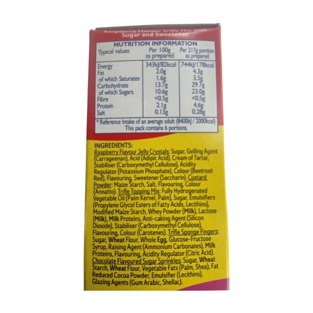 Bird's Trifle Kit Raspberry Flavour 141g x 10 Label