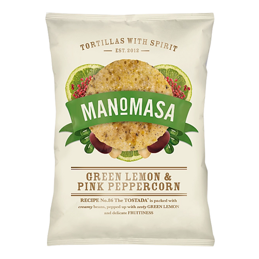 Manomasa Green Lemon & Pink Peppercorn Tortilla Chips 160g x 12