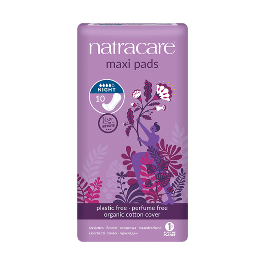 Natracare Night Time Maxi Pads 10 Pack x 12