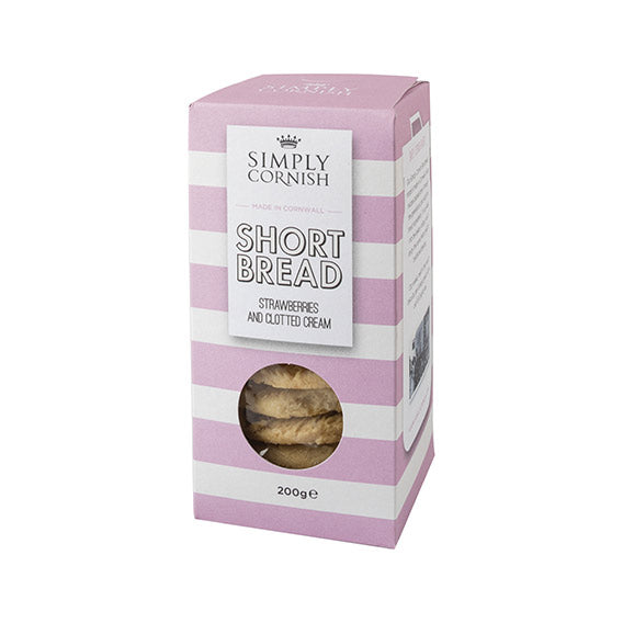 Simply Cornish Strawberries & Clotted Cream Shortbread 200g x 12