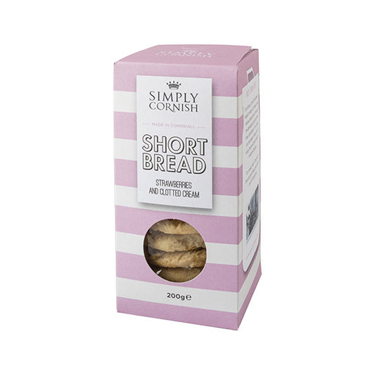 Simply Cornish Strawberries & Clotted Cream Shortbread 200g x 12