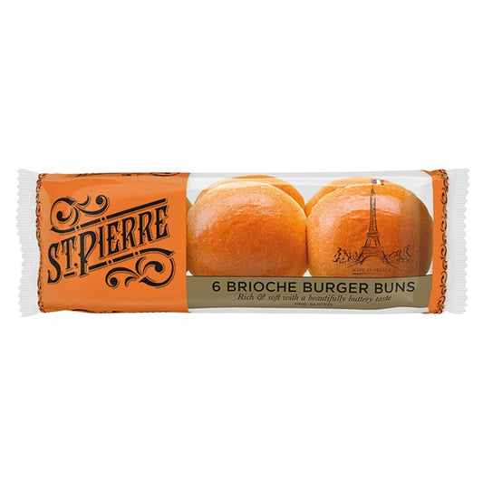 St Pierre 6 Pre-Sliced Brioche Burger Buns 307g x 7