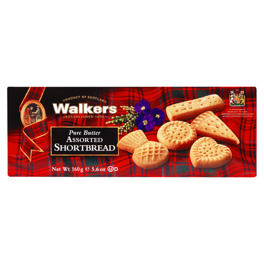 Walkers Pure Butter Assorted Shortbread Shapes 160g x 12