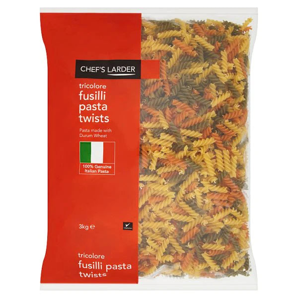 Chef's Larder Tricolore Fusilli Pasta Twists 3kg x 4