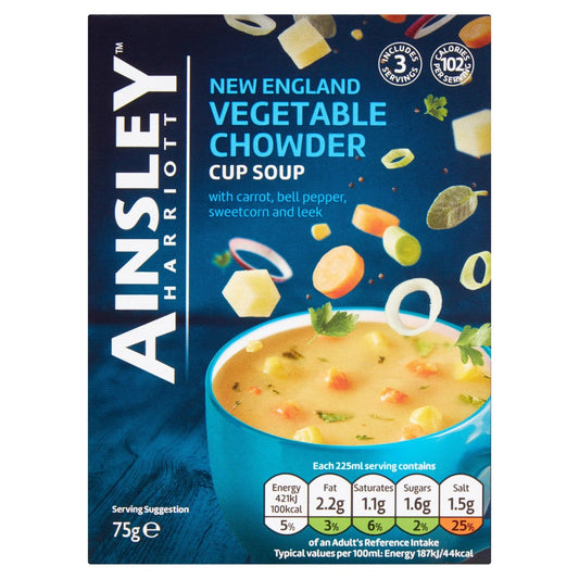 Ainsley Harriott New England Vegetable Chowder Cup Soup 75g x 12