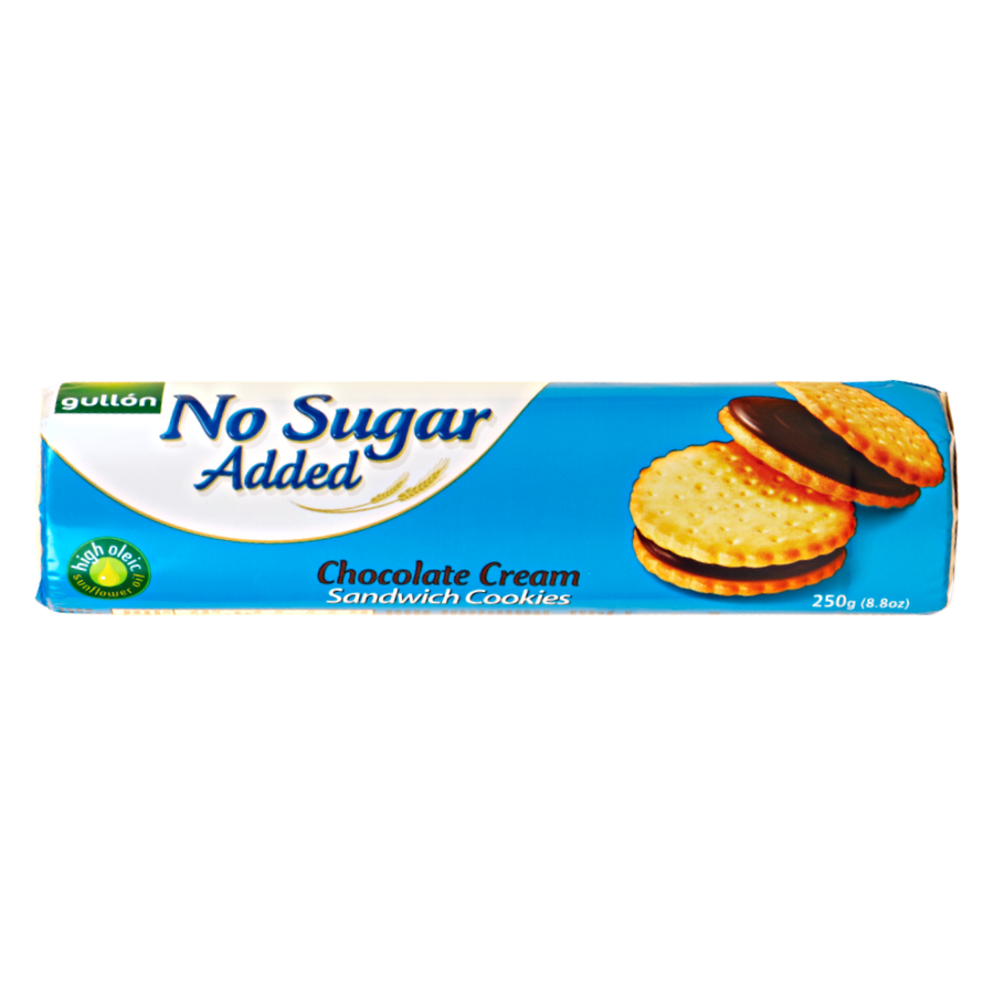 Gullon No Sugar Added Chocolate Cream Biscuits 250g x 18