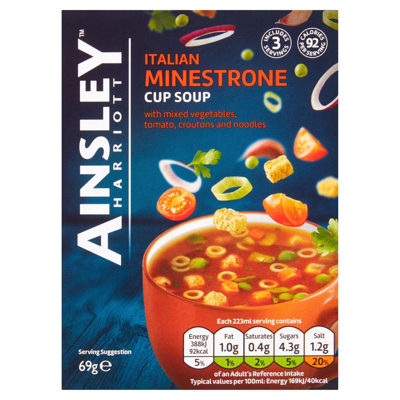 Ainsley Harriott Italian Minestrone Cup Soup 69g x 12