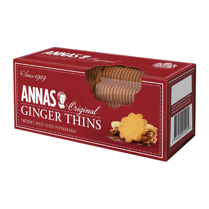 Annas Original Ginger Thins 150g x 12