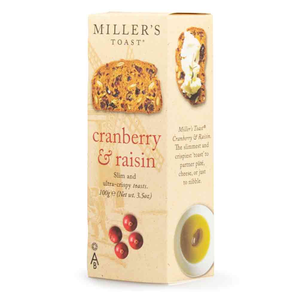 Artisan Biscuits Miller's Toast Cranberry & Raisin 100g x 6