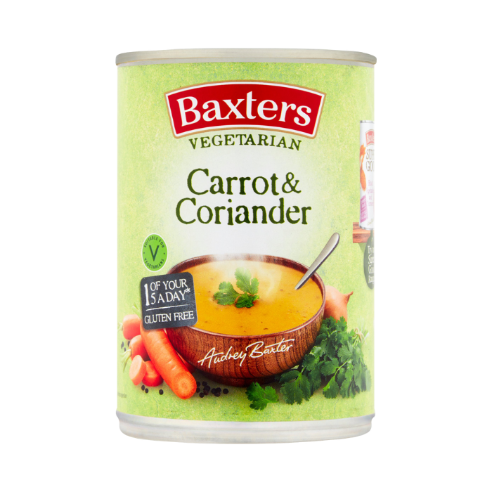 Baxters Vegetarian Carrot & Coriander Soup 400g x 12