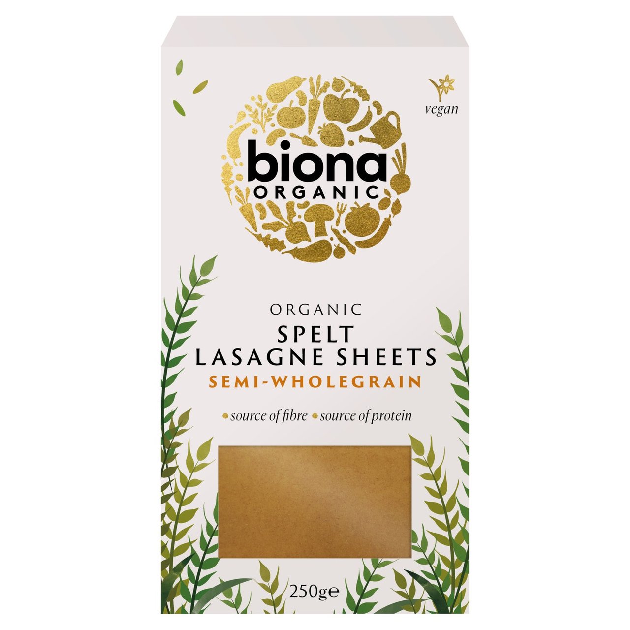 Biona Organic Spelt Semi-Wholegrain Lasagne Sheets 250g x 6