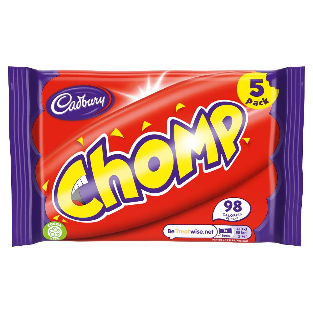 Cadbury Chomp Bar 5 Pack, 105g x 18