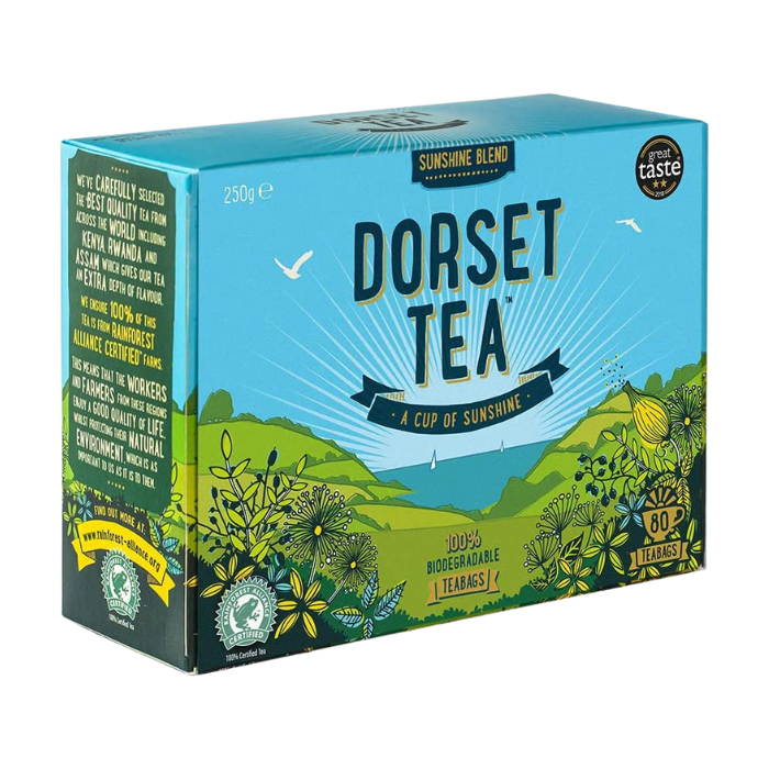 Dorset Tea Sunshine Blend 80 Tea Bags, 250g x 6