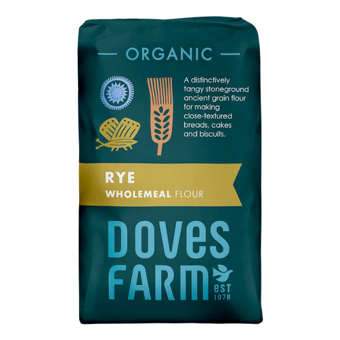 Doves Farm Organic Wholemeal Rye Flour 1kg x 5