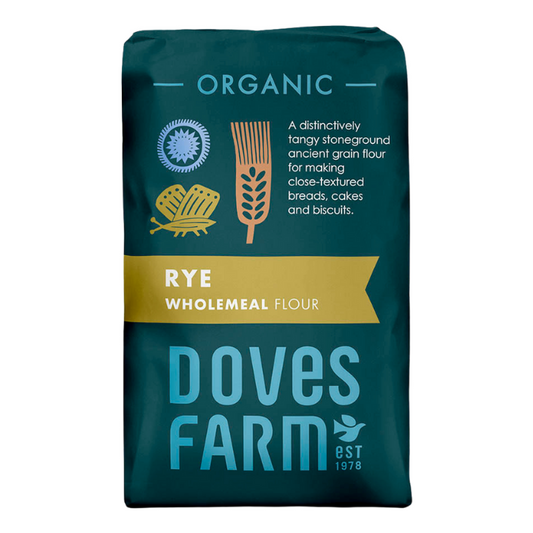 Doves Farm Organic Wholemeal Rye Flour 1kg x 5