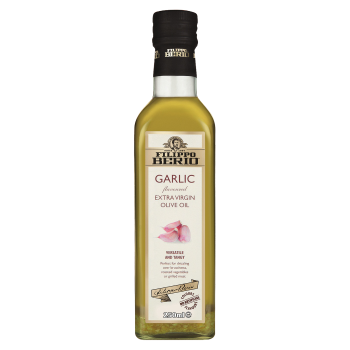 Filippo Berio Garlic Flavoured Extra Virgin Olive Oil 250ml x 8