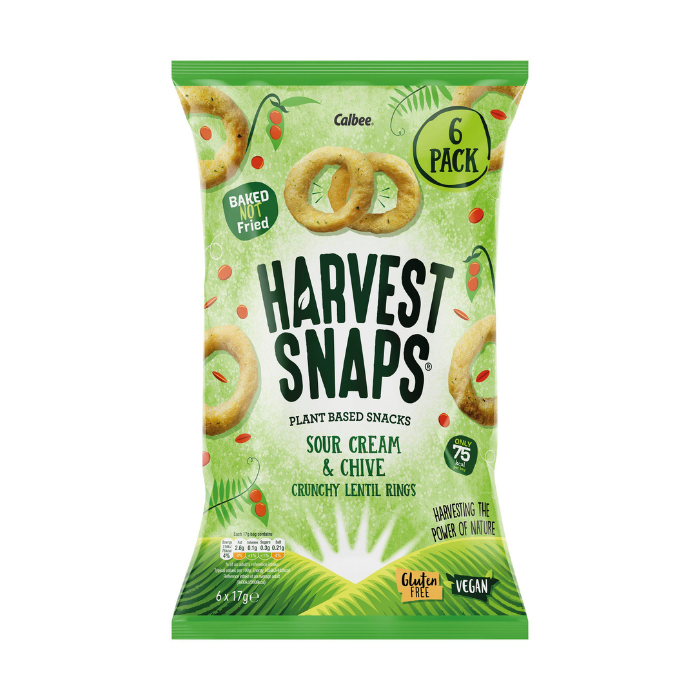 Harvest Snaps Sour Cream & Chive Lentil Rings 6 Pack x 6