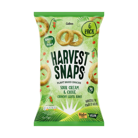 Harvest Snaps Sour Cream & Chive Lentil Rings 6 Pack x 6