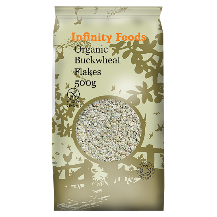 Infinity Foods Organic Buckwheat Flakes 500g x 6