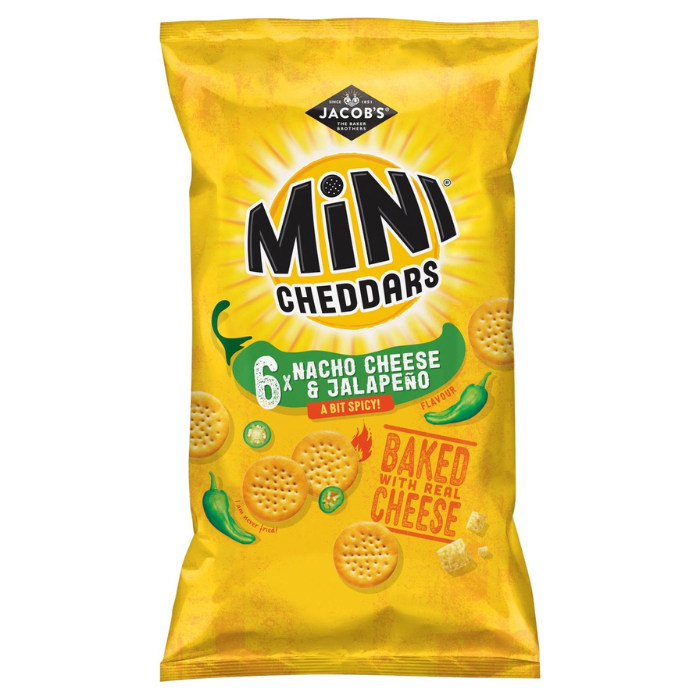 Jacob's Mini Cheddars Nacho Cheese & Jalapeño 6 Pack x 12