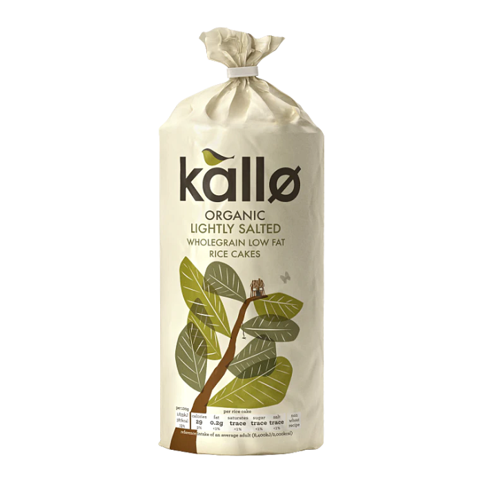 Kallo Organic Lightly Salted Wholegrain Low Fat Rice Cakes 130g x 12