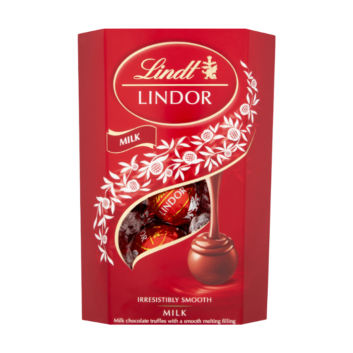 Lindt Lindor Milk Chocolate Truffles Box 200g x 8