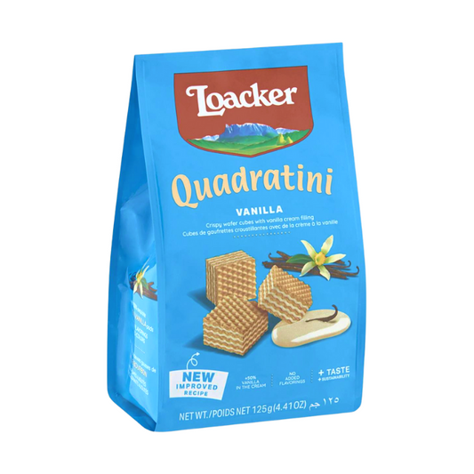 Loacker Quadratini Vanilla Wafer Biscuits 125g x 12