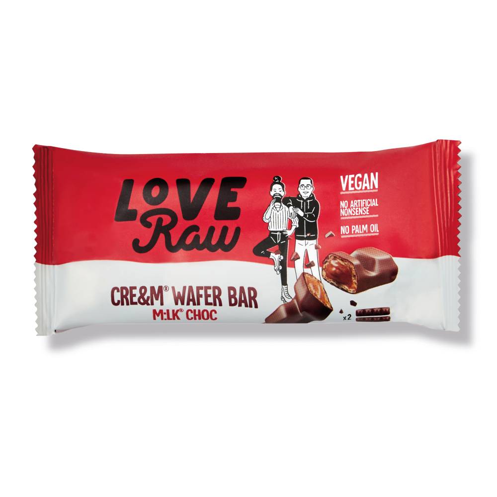LoveRaw Milk Chocolate Cre&m Wafer Bar 43g x 12 – JSO Wholesale