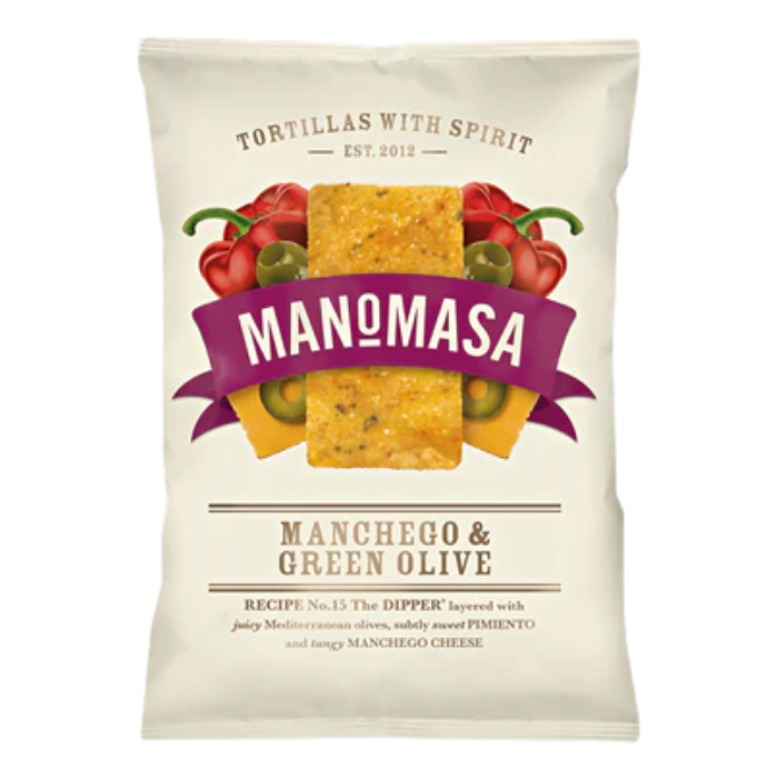 Manomasa Manchego & Green Olive Tortilla Chips 160g x 12