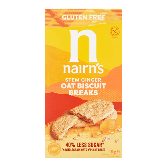 Nairn's Gluten Free Stem Ginger Oat Biscuit Breaks 160g x 7