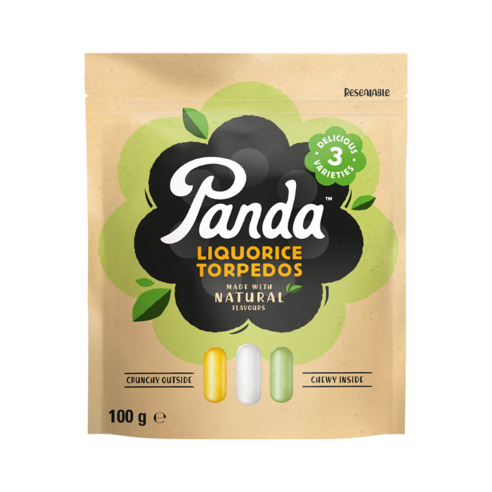 Panda Natural Liquorice Torpedos 100g x 18