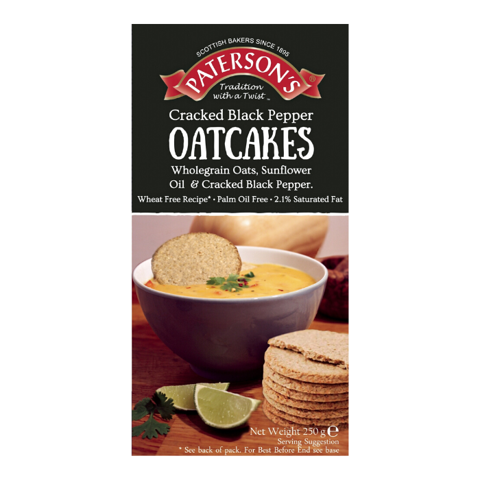 Paterson's Cracked Black Pepper Oatcakes 250g x 8