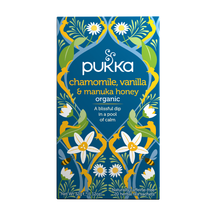 Pukka Herbs Chamomile, Vanilla & Manuka Honey 20 Tea Sachets x 4