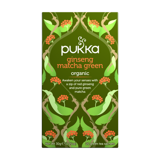 Pukka Herbs Ginseng Matcha Green 20 Tea Sachets x 4