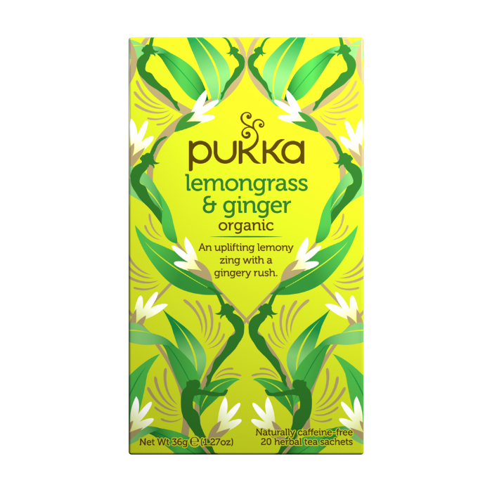 Pukka Herbs Lemongrass & Ginger 20 Tea Sachets x 4