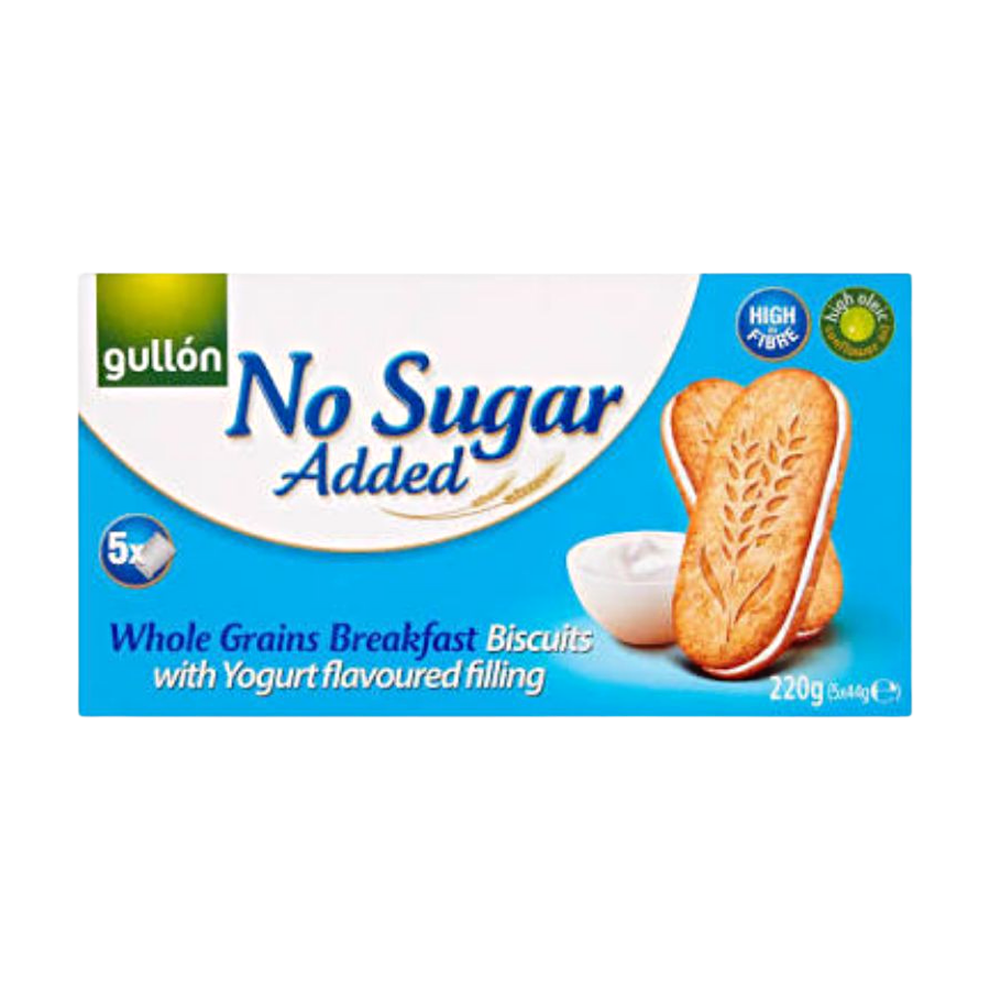 Gullon No Sugar Added Whole Grains Breakfast Biscuits with Yogurt Flavoured Filling 220g x 8