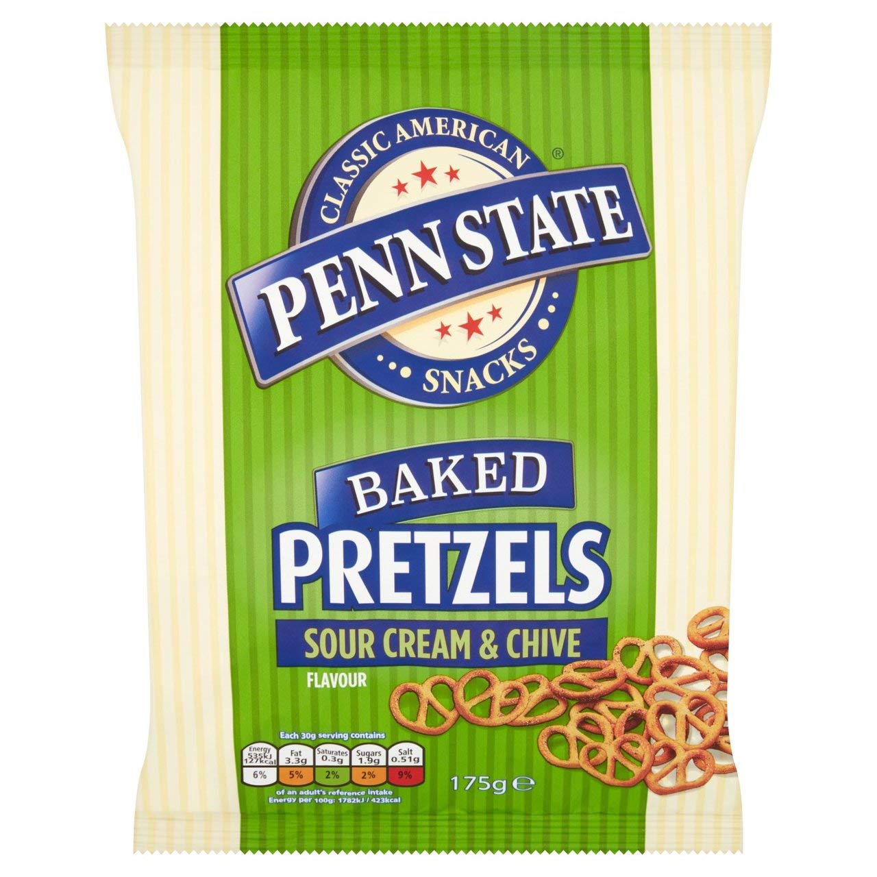 Penn State Sour Cream & Chive Pretzels 175g x 8