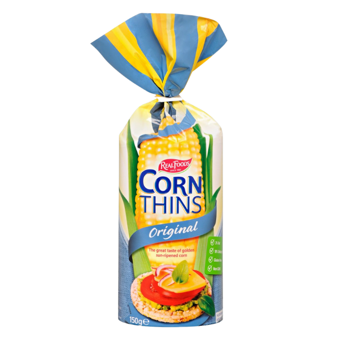 Real Foods Corn Thins Original 150g x 6