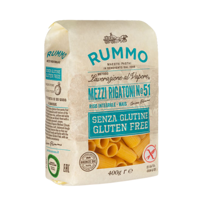 Rummo Gluten Free Mezzi Rigatoni Pasta 400g x 12