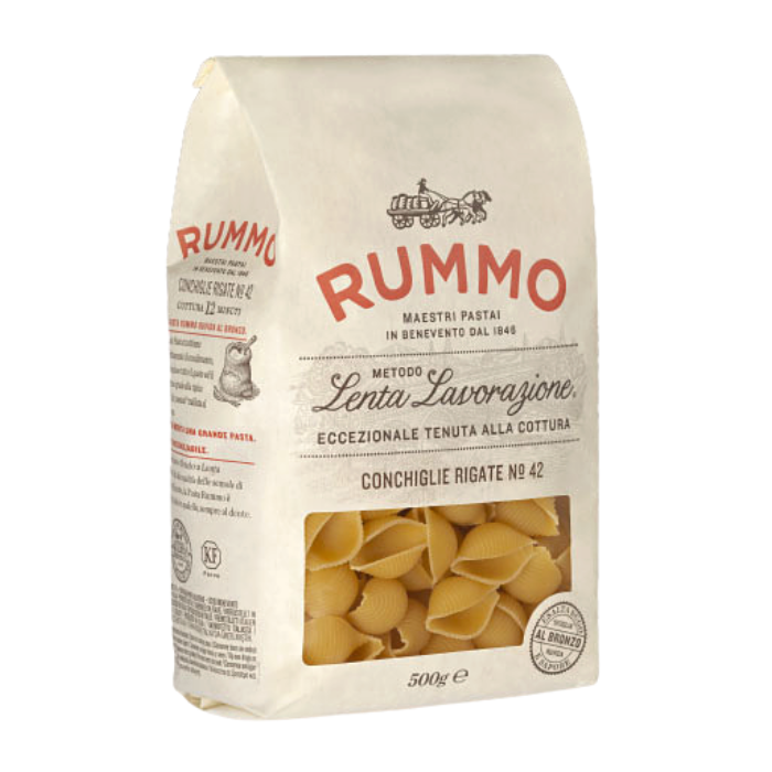 Rummo Lenta Lavorazione Conchiglie Rigate Pasta 500g x 16