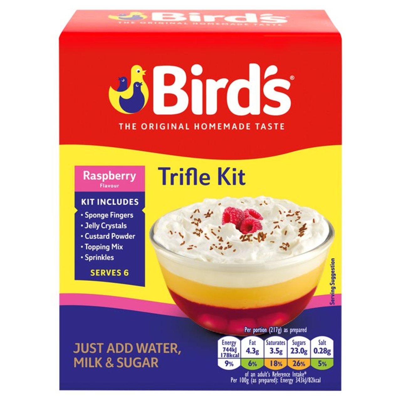 Bird's Trifle Kit Raspberry Flavour 141g x 10