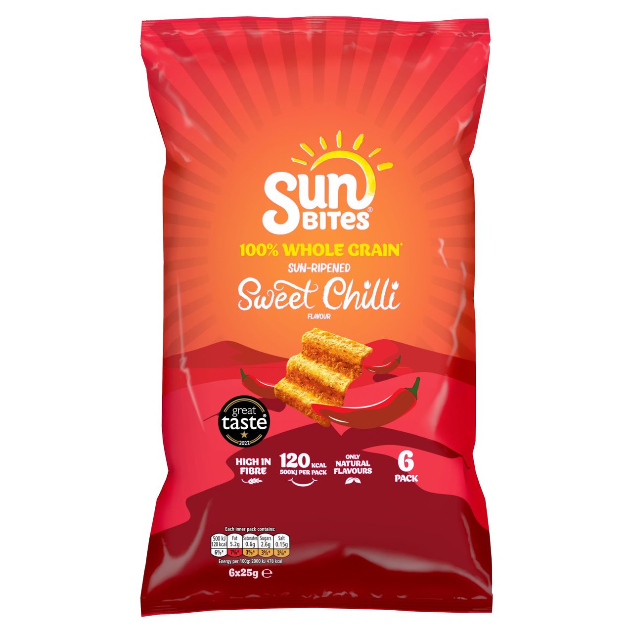 Sunbites Sun-Ripened Sweet Chilli Crisps 6 Pack x 4