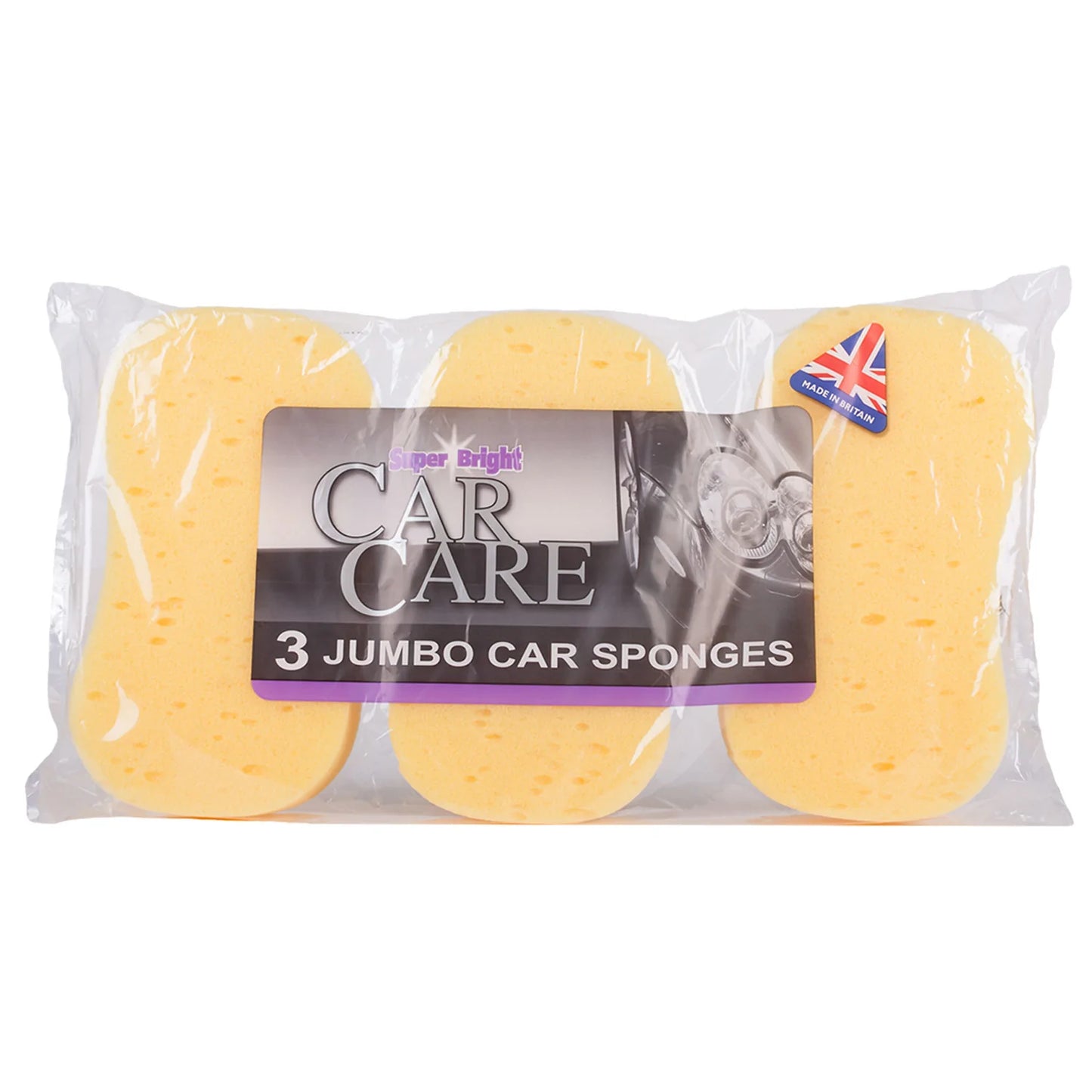 Super Bright Car Care 3 Jumbo Car Sponges x 6