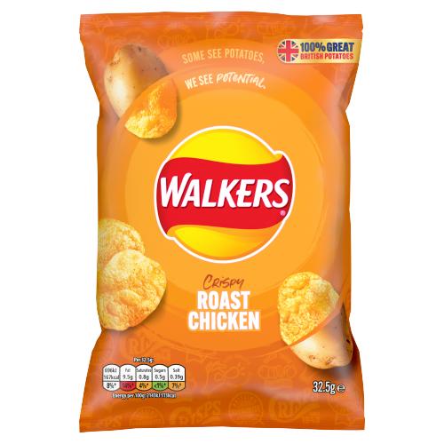 Walkers Roast Chicken Crisps 32.5g x 32