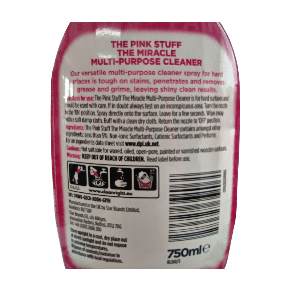 Stardrops The Pink Stuff The Miracle Multi-Purpose Cleaner 750ml x 12 Label