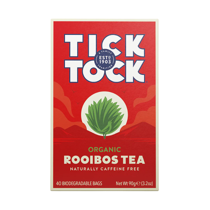 Tick Tock Organic Rooibos 40 Tea Bags x 4